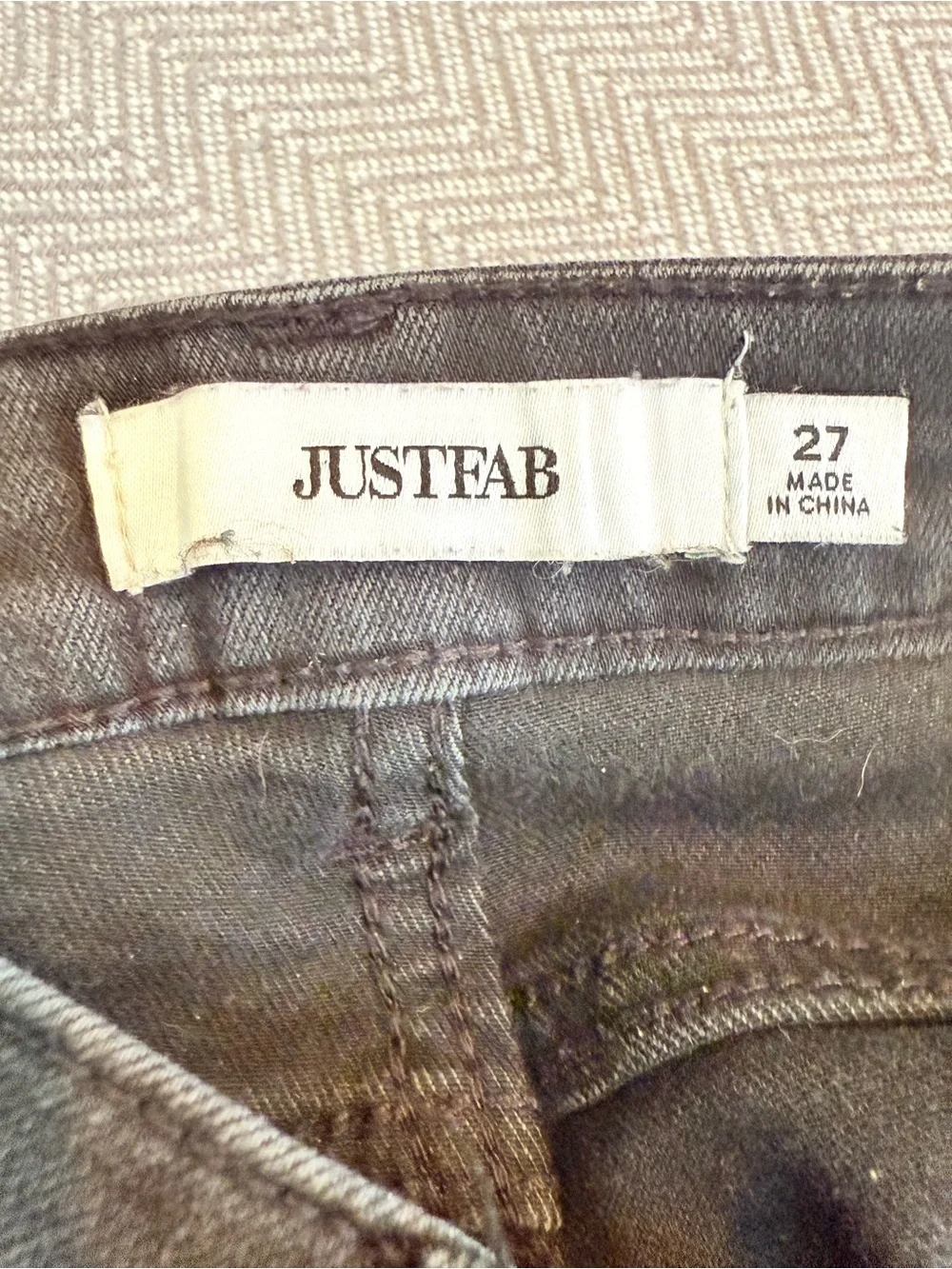 JustFab Skinny Jeans Charcoal Grey Size 27 Stretch Denim EUC